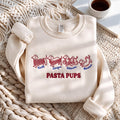 Pasta Pups Dachshund Four Pasta Shapes Fusilli Lasagna Fettuccine Macaroni embroidered sweatshirt — front view