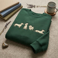 Personalized Dachshund Four Poses Dog Mom embroidered sweatshirt — front view