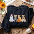 Halloween Golden Retrievers Ghost Skeleton Mummy Trick or Treat Pumpkin embroidered sweatshirt — front view