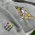 Personalized Custom Pet Portrait Three Dogs Names embroidered hoodie — front view
