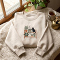Black Cat Plant Shelf Succulent Indoor Garden embroidered sweatshirt — front view