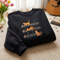 Cats on Music Staff Sheet Notes Tabby Cat Musician Gift embroidered sweatshirt — front view