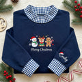 Personalized Christmas Snowman Reindeer Gingerbread Man Merry Christmas embroidered sweatshirt — front view