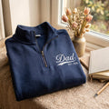 Personalized Dad EST embroidered sweatshirt — front view