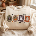 Halloween Frog Vampire Ghost Mummy Portrait Frames Bats Candy Corn embroidered sweatshirt — front view