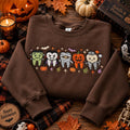 Halloween Spooky Tooth Dentist Hygienist Frankenstein Vampire Mummy Pumpkin embroidered sweatshirt — front view