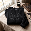 Night Shift Crew Halloween Bats Spooky Gothic embroidered sweatshirt — front view
