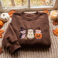 Halloween Three Pigs Witch Ghost Pumpkin Costume embroidered sweatshirt — front view
