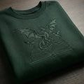 Dragon Flying Over Open Book Fantasy Book Lover embroidered sweatshirt — front view