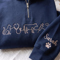 Personalized Veterinarian Cat Cow Dog Stethoscope Syringe Line Art embroidered sweatshirt — front view
