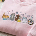 Chemistry Cats Science Laboratory Beakers Molecules embroidered sweatshirt — front view