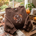 Fall Autumn Floral Heart Stethoscope Nurse embroidered sweatshirt — front view