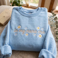 In My Nana Era Daisy Flowers embroidered sweatshirt — front view