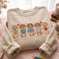 Dachshund Teacher Dog to School Books Apple Pencil embroidered sweatshirt — front view