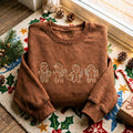 Christmas Nurse Gingerbread Men Four Characters Holiday embroidered sweatshirt — front view
