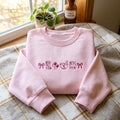 Pharmacist Pharmacy Bow Pill Bottle Mortar Pestle Rx Coquette embroidered sweatshirt — front view