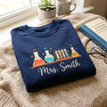 Personalized Science Teacher Lab Beakers Test Tubes embroidered sweatshirt — front view