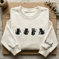 Personalized Science Cat Lab Researcher Microscope Beaker embroidered sweatshirt — front view