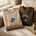 This Is My Birding Shirt Loon with Binoculars Funny Bird Watcher embroidered sweatshirt — front view