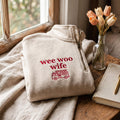 Wee Woo Wife Fire Truck Firefighter embroidered sweatshirt — front view