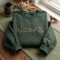 Personalized VET Tech Cat Dog Paw Heart Syringe Stethoscope Line Art embroidered sweatshirt — front view