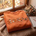 Fox Lover Five Foxes Playful Poses Autumn embroidered sweatshirt — front view