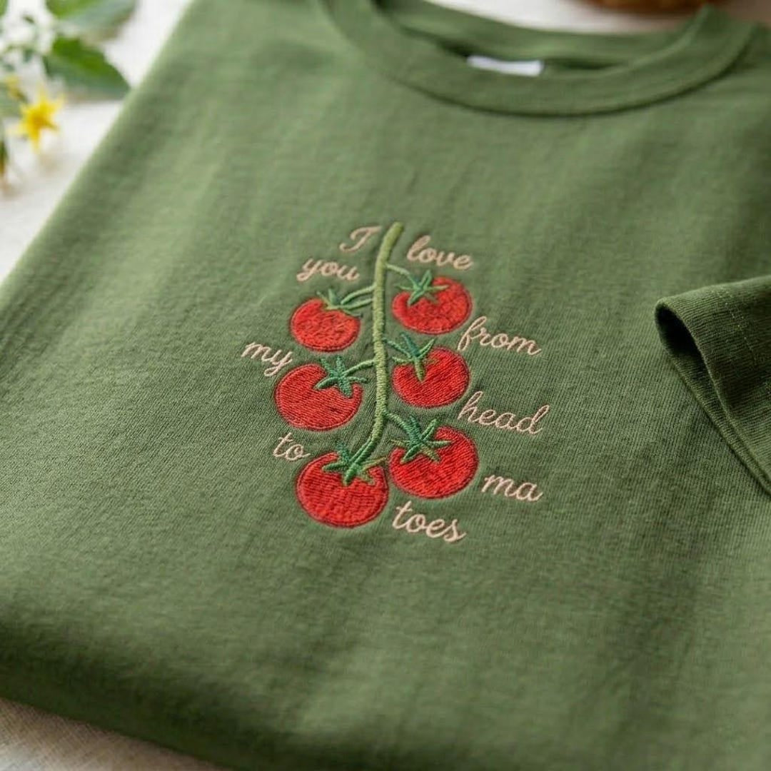 I Love You From My Head to Ma Toes Tomato Vine Garden embroidered sweatshirt — front view