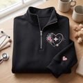 Personalized Nurse Floral Stethoscope Heart Ekg Cross embroidered sweatshirt — front view