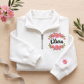 Personalized Floral Wreath Custom Name embroidered sweatshirt — front view