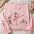 Personalized Ballet Dancer Scene Custom Name embroidered sweatshirt — front view