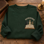 Gothic Dark Academia Reader Scene embroidered sweatshirt — front view