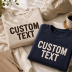 Personalized Custom Text Bold Block Letter embroidered sweatshirt — front view