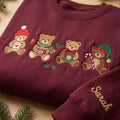 Personalized Christmas Teddy Bear Collection Holiday Festive embroidered sweatshirt — front view