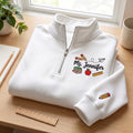 Personalized Teacher Name Apple Books Pencil Ruler Paper Plane embroidered sweatshirt — front view