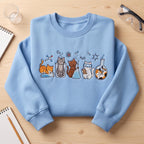 Science Cats Chemistry Lab Beaker Flask Molecule embroidered sweatshirt — front view