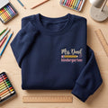 Personalized Kindergarten Teacher Pencil Heart Custom Name embroidered sweatshirt — front view