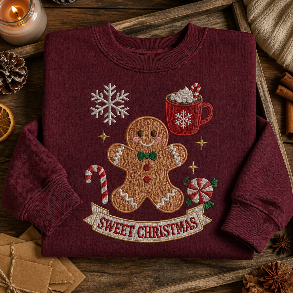 Christmas Sweet Treats Holiday embroidered sweatshirt — front view
