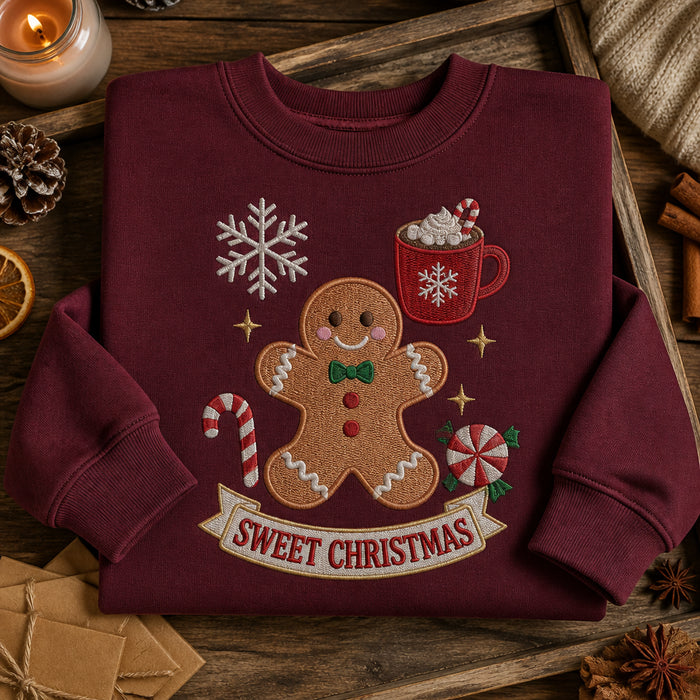 Christmas Sweet Treats Holiday Embroidered Sweatshirt