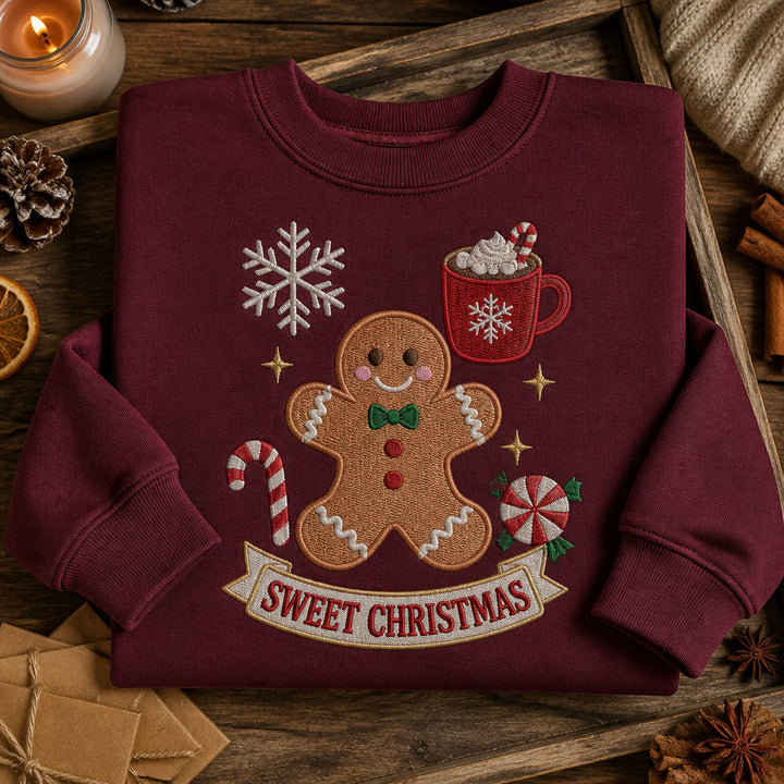 Christmas Sweet Treats Holiday embroidered sweatshirt — front view