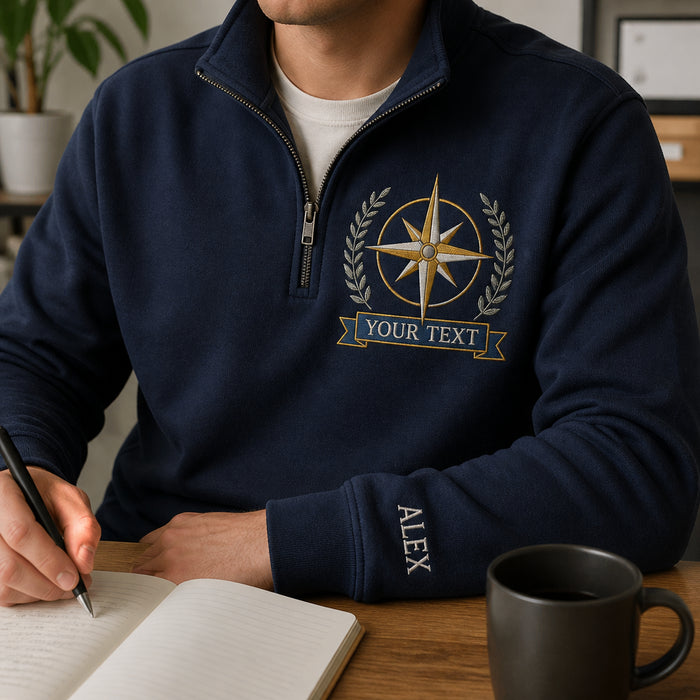 Personalized Custom Logo or Name Embroidered Quarter-Zip