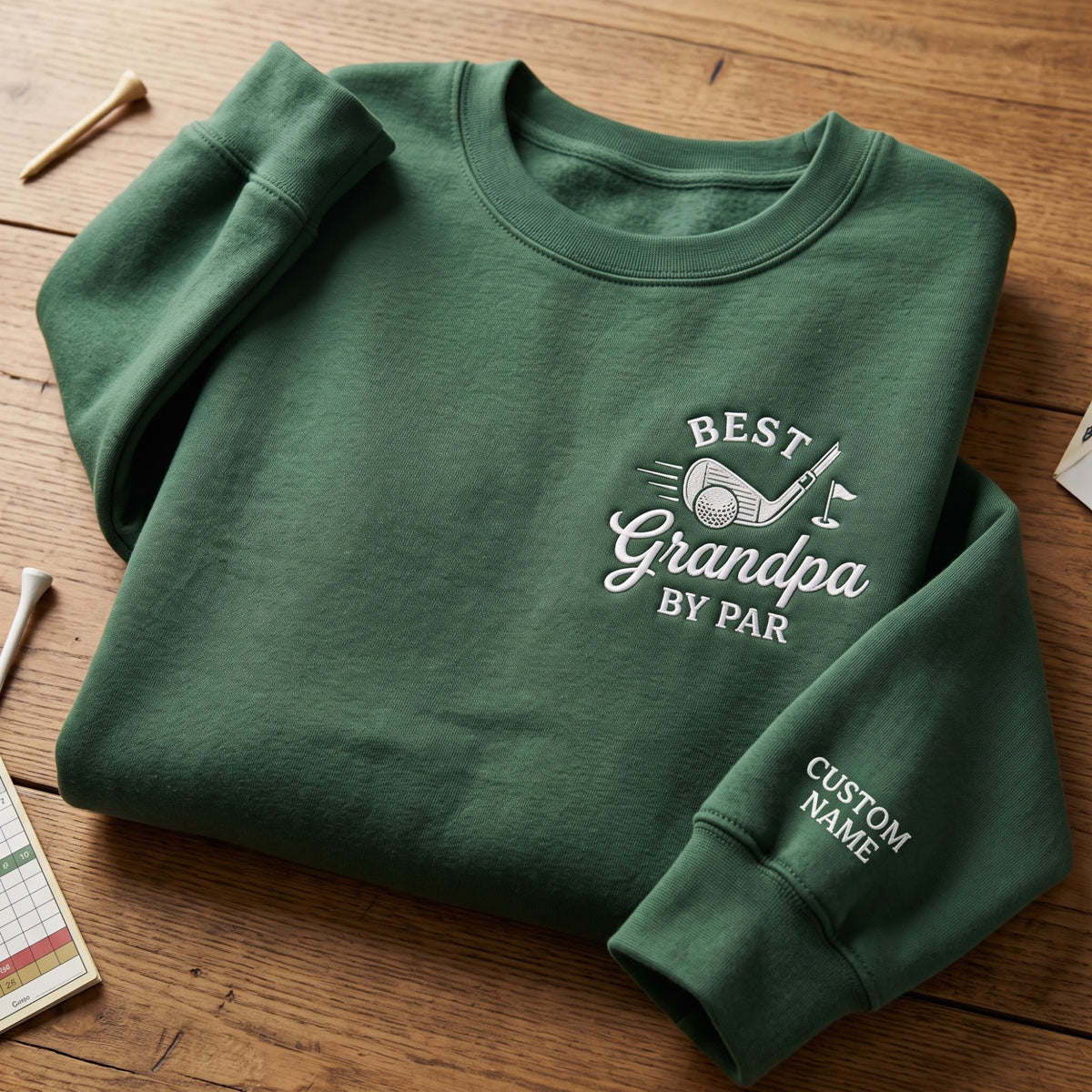 Personalized Best Grandpa by Par Golf Club Ball embroidered sweatshirt — front view