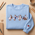 Teacher Goose Lesson Plan Apple Ruler Laptop Desk embroidered sweatshirt — front view