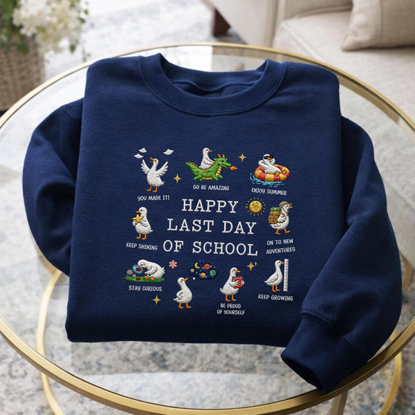 Happy Last Day Of School Silly Goose Seven Scenes embroidered sweatshirt - front view