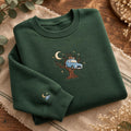 Vintage Car In Tree Moon Stars Whimsical Adventure embroidered sweatshirt - front view