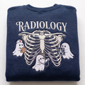 Radiology Tech Halloween Ghost X-Ray Rib Cage Spooky embroidered sweatshirt - front view