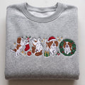 Personalized Christmas Cavalier King Charles Spaniel Four Poses Holiday Custom Name embroidered sweatshirt - front view