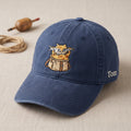 Custom Name Fishing Cat Tackle Bag embroidered hat — front view