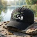 Reel Great Dad Largemouth Bass Lure embroidered hat — front view