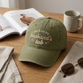Put It on My Husband's Tab Script embroidered hat in Amy Green — front view