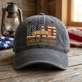 Dad Land of the Free Brave Dads embroidered hat — front view